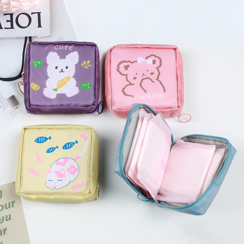 Cute Bear Sanitary Pads Pouch Tampon Napkin Storage Bag Coin Purse Bag Travel Ma WEIRUI. 