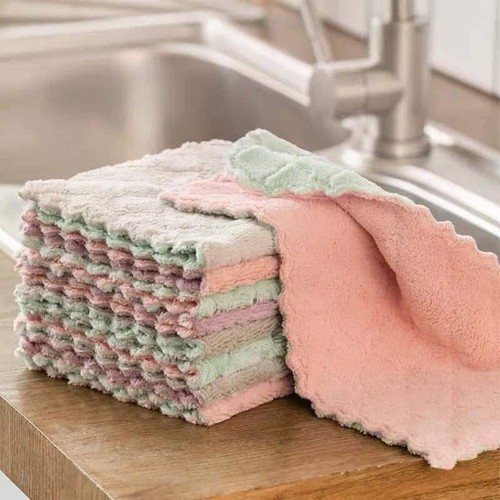 Combo 3 khăn lau đa năng, khăn lau bếp 2 mặt siêu mềm, siêu thấm nước