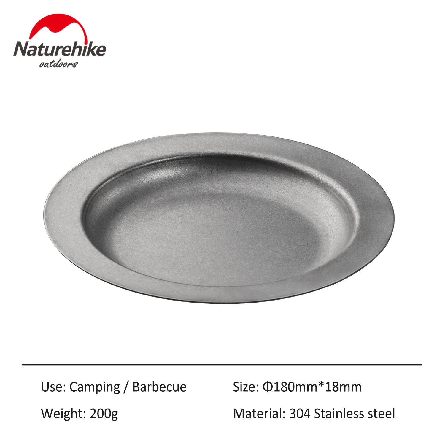 Naturehike Camping Retro 304 Stainless steel Plate Antique