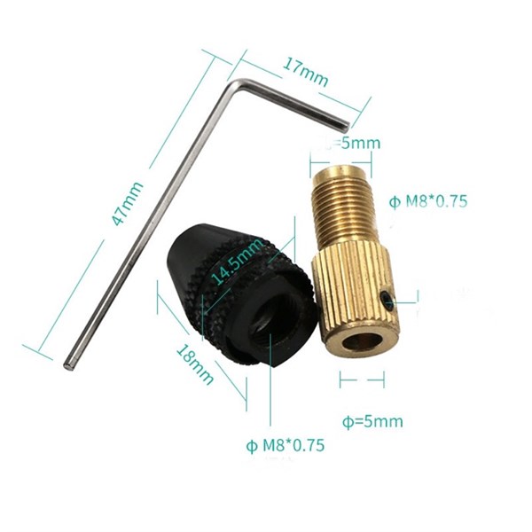 [HCM]Đầu Kẹp Mũi Khoan Đa Năng Trục 2.35mm 3.17mm 5mm