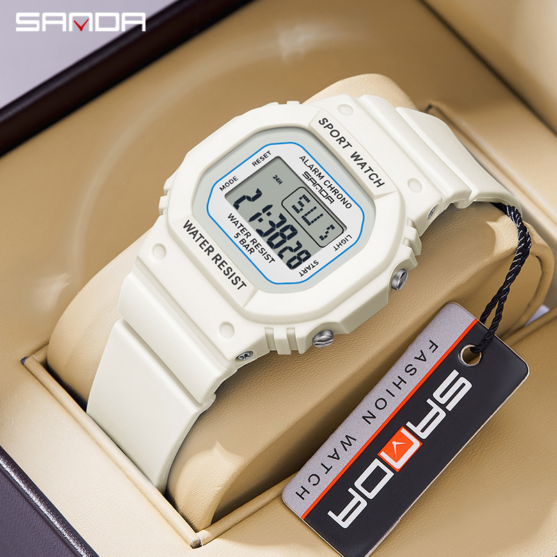 SANDA Classic Upgraded Trendy Color blocked Youth Multi functional Waterproof Men Watch SD393-6.