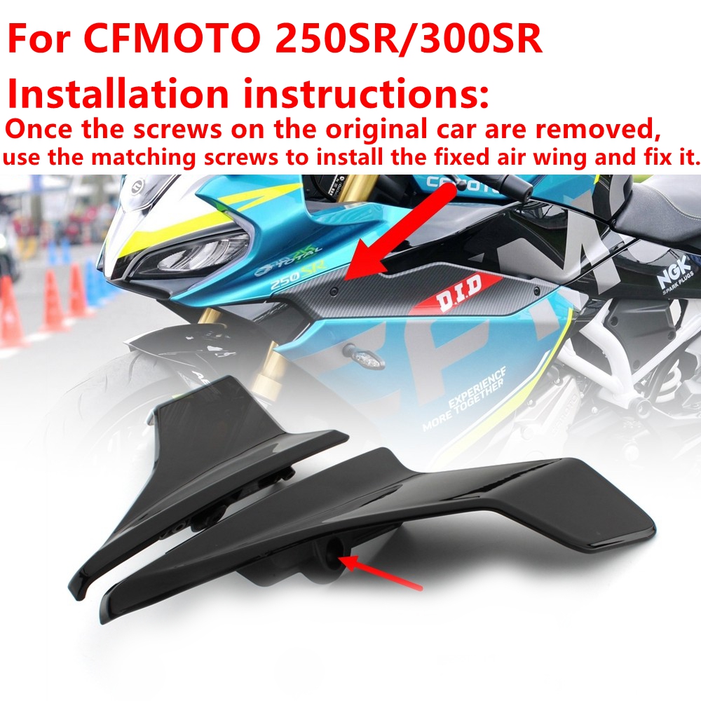 【Fast and Free Delivery】 CFMOTO CF250SR CF 250SR 250 SR 300SR Motorcycle Parts Side Downforce Spoilers Fixed Winglet Fairing Wings Deflectors.