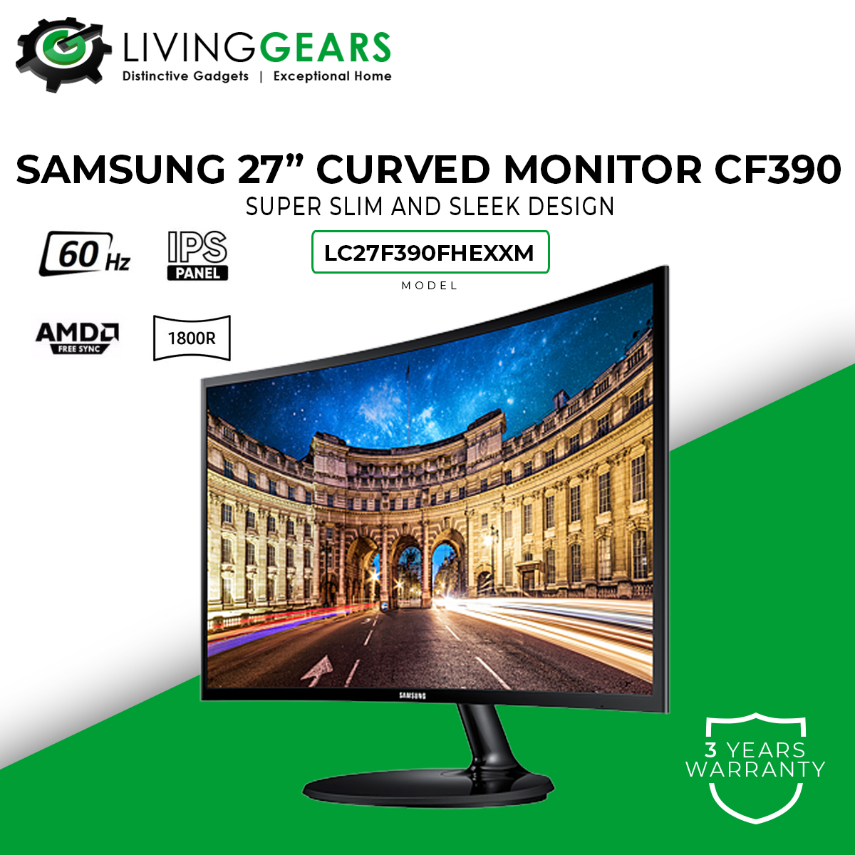 24 curved monitor cf390 with super slim and sleek design