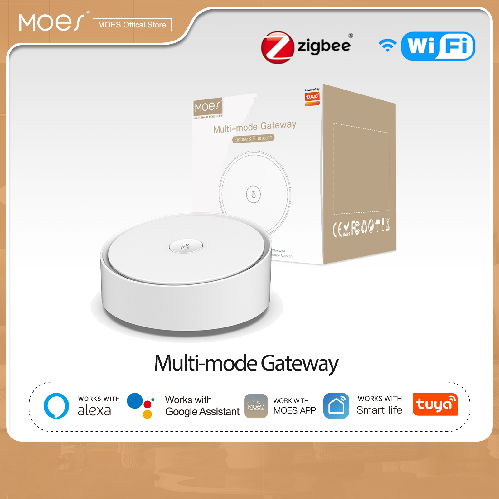Moes USB Gateway Zigbee WiFi Bluetooth Mesh - Device Controller