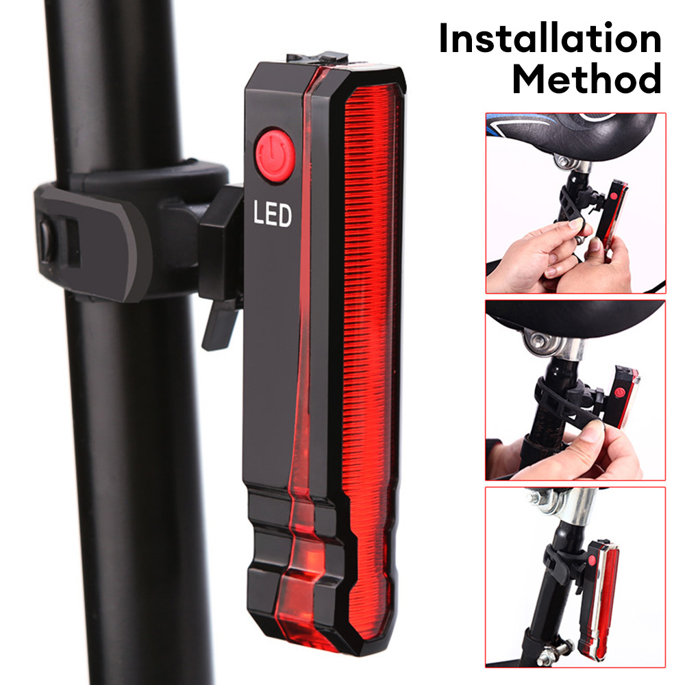 Virwir Folding Laser Bicycle Light Front And Rear Safety Warning Light Usb Rechargeable Bicycle Tail Light Waterproof Cycling Light