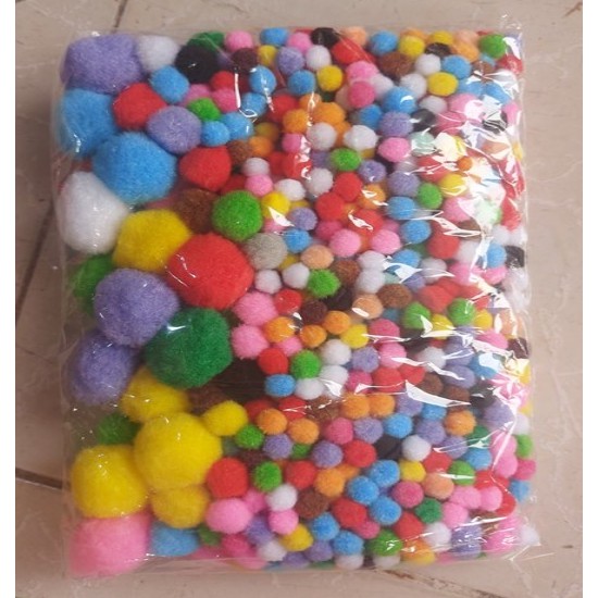 Quả cầu bông tròn pompom túi lớn
