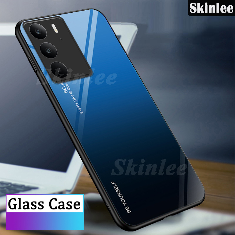 Phone case For Realme C75X Back cover Gradient Tempered Glass Protector Mirror Hard Cover For Realme C75 Cover cases.