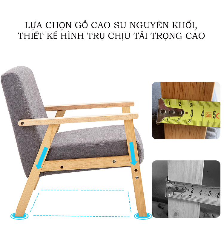Ghế sofa phong cách Hàn Quốc đơn giản, ghế sofa khung gỗ cao cấp NIKITA SHOP