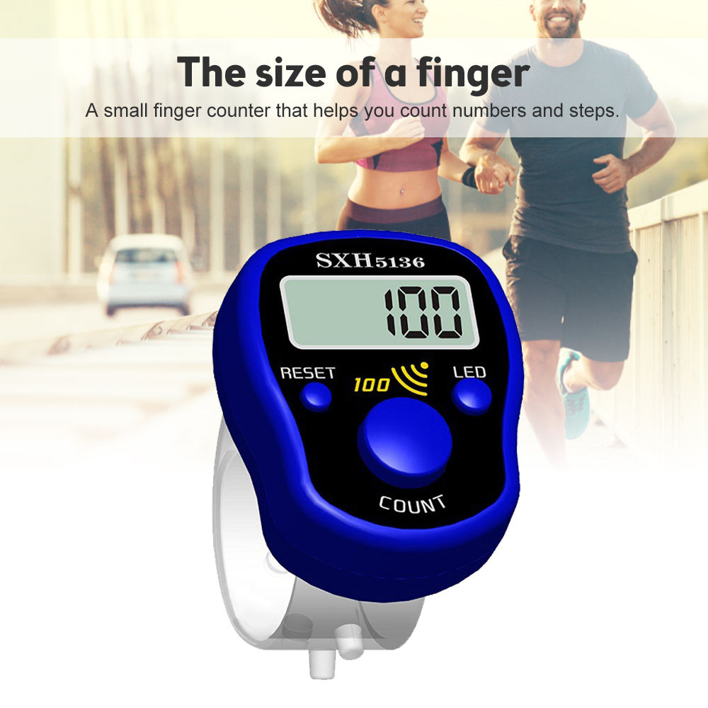 DIPPRUN Finger Counter SXH5136 Finger Ring Electronic Counter LED Nightlight Counter(Color Random)