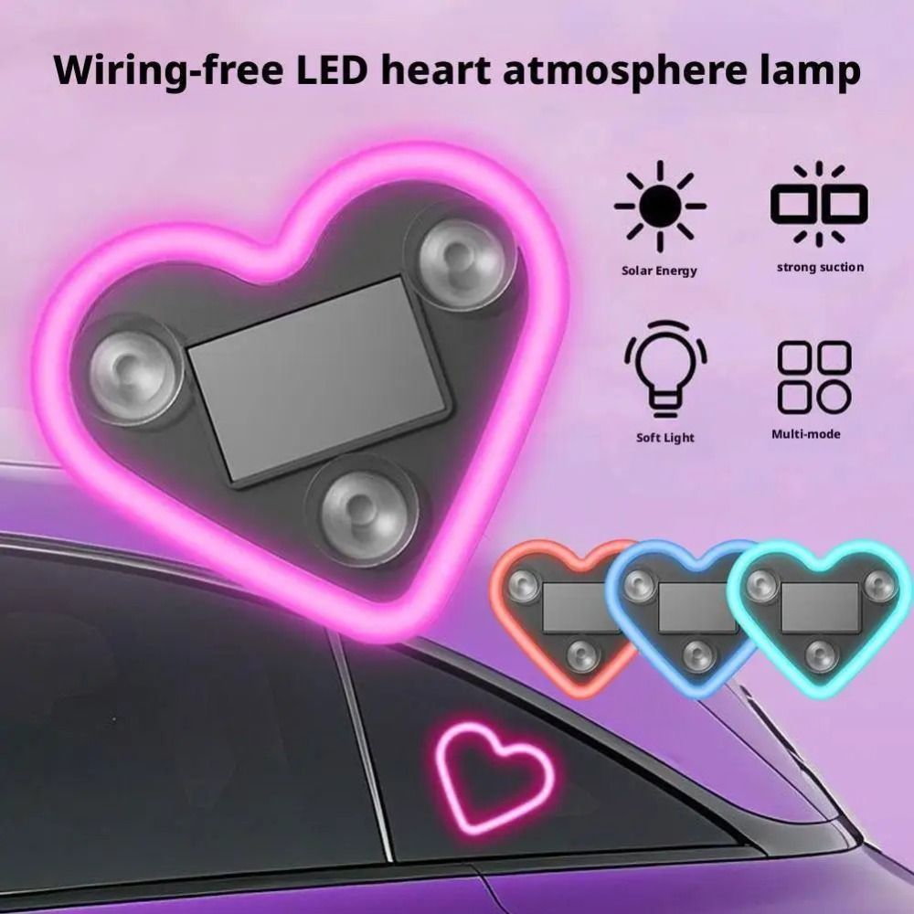 Soft Lights Wireless Solar Powered LED Light Solar Energy Heart-shaped ...