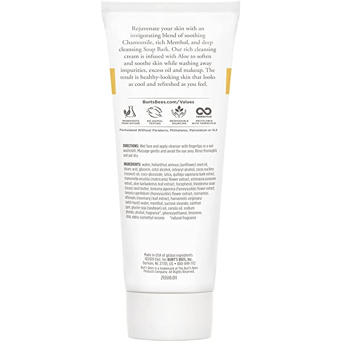[Burt's Bees]Sữa rửa mặt Soap Bark & Chamomile deep cleansing cream - 170g