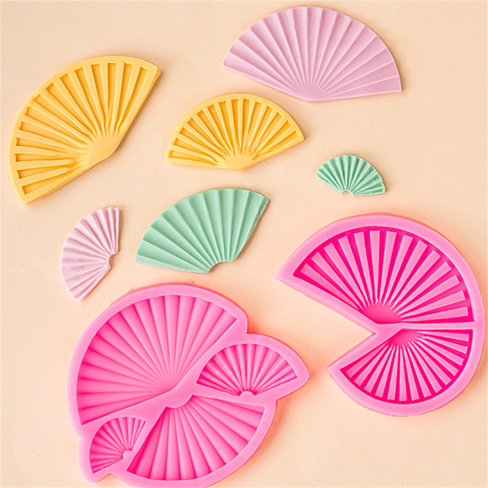 Hot 3D Silicone Mold Silicone Cake Decorating Tools Cupcake Silicone Mold Fan Shape Cake Decorating Tools DIY Silicone Mold