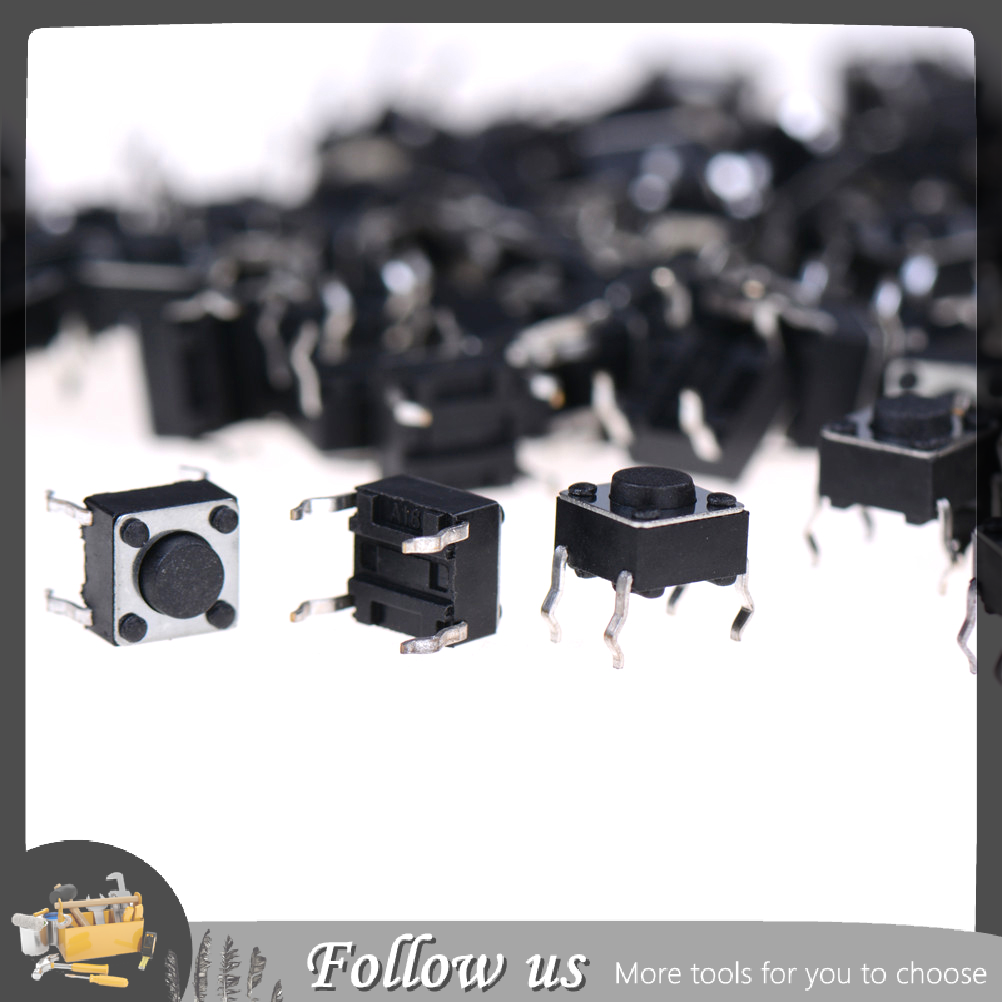 【FUN】 Jettingbuy 100Pcs 6x6x4.5mm Panel PCB Momentary Tactile Tact Push Button Switch