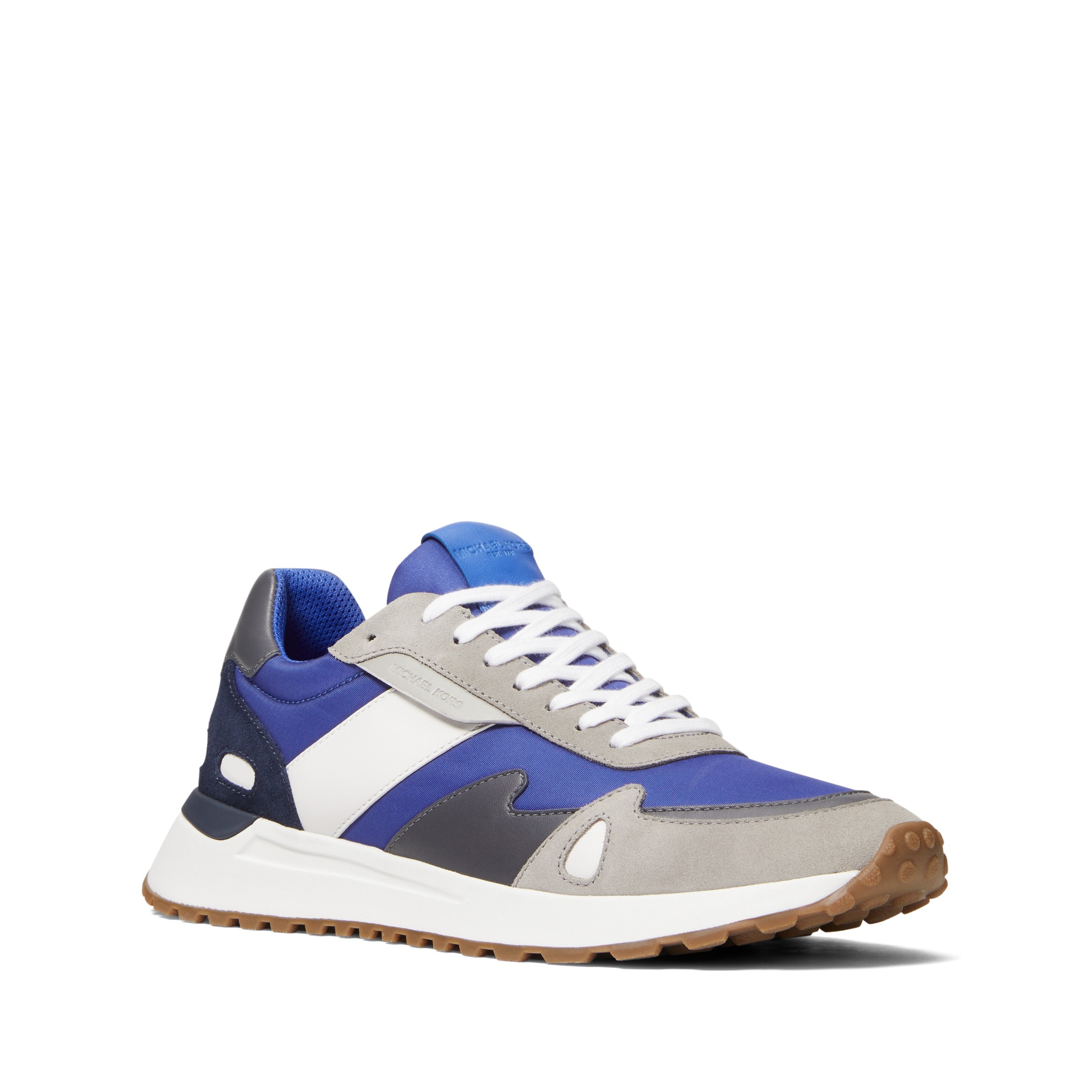 nolan mesh and rubberized leather trainer