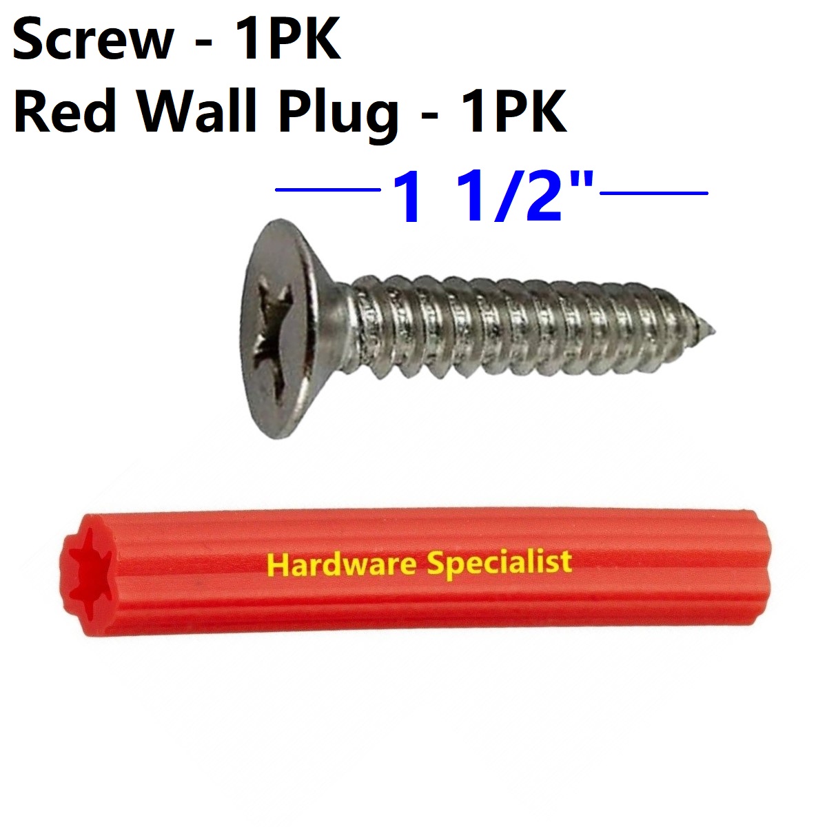 Hardware Specialist PVC Wall Plug / Plastic Anchor / Nylon Wall Plug