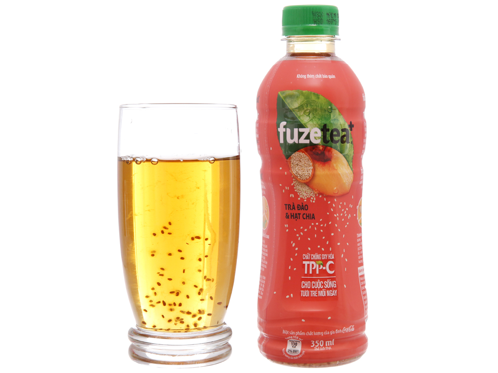 Trà đào hạt chia - Fuzetea 450ml