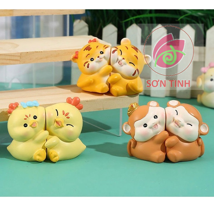 Tô Tượng Thạch Cao Couple, Cặp Đôi 12 Con Giáp Size Mini
