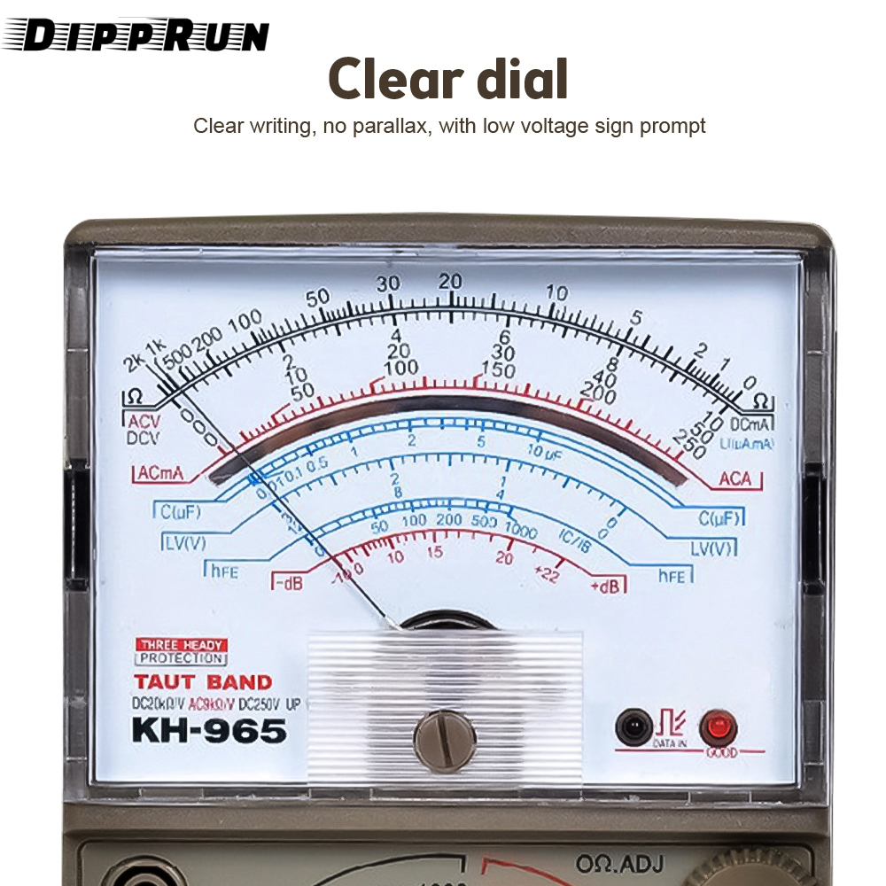 DIPPRUN KH-965 High Precise Multimeter Instrument Pointer Multimeter Used to Measure DC Power One-way Voltage and AC Voltage