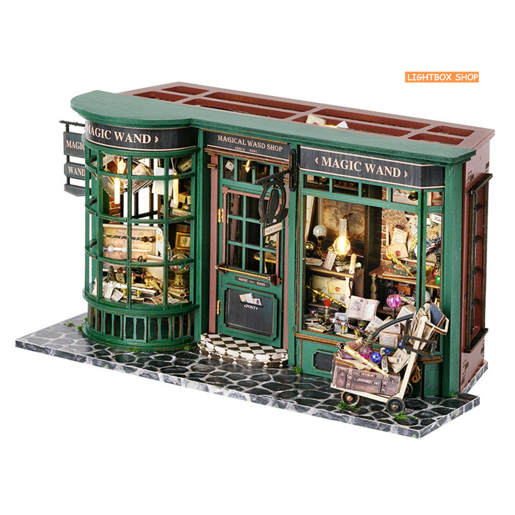 Nhà búp bê bằng gỗ thu nhỏ với thiết kế mở the magic house. tặng dụng cụ và 2 bình keo mô hình nhà gỗ tự làm diy f032.