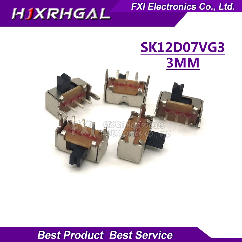 20pcs Toggle switch SK12D07VG3 3mm stents Small toggle switch high Miniature Slide Switch Side Knob integrated circuit