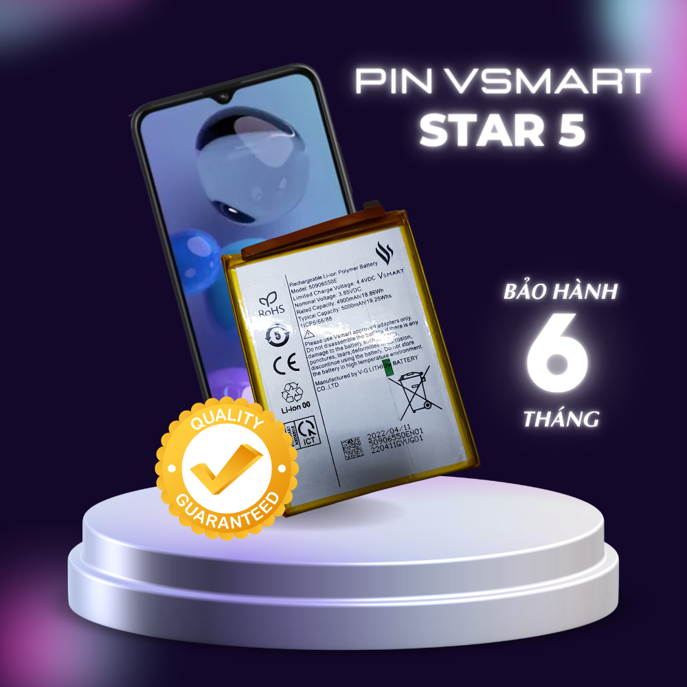 Battery vsmart star5, capacity 5000mAh, PIN code 50906550e