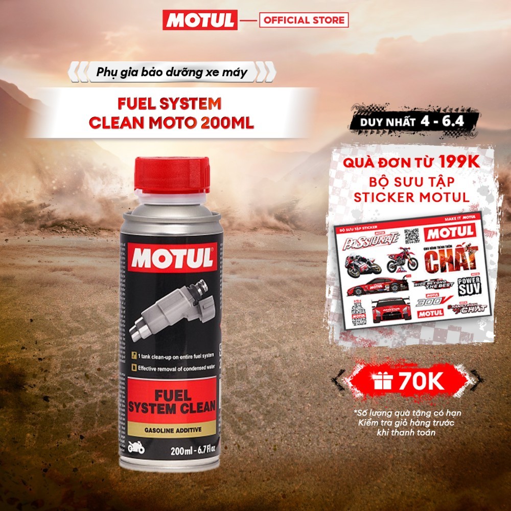Phụ gia vệ sinh hệ thống nhiên liệu xe máy - FUEL SYSTEM CLEAN MOTO 200ml