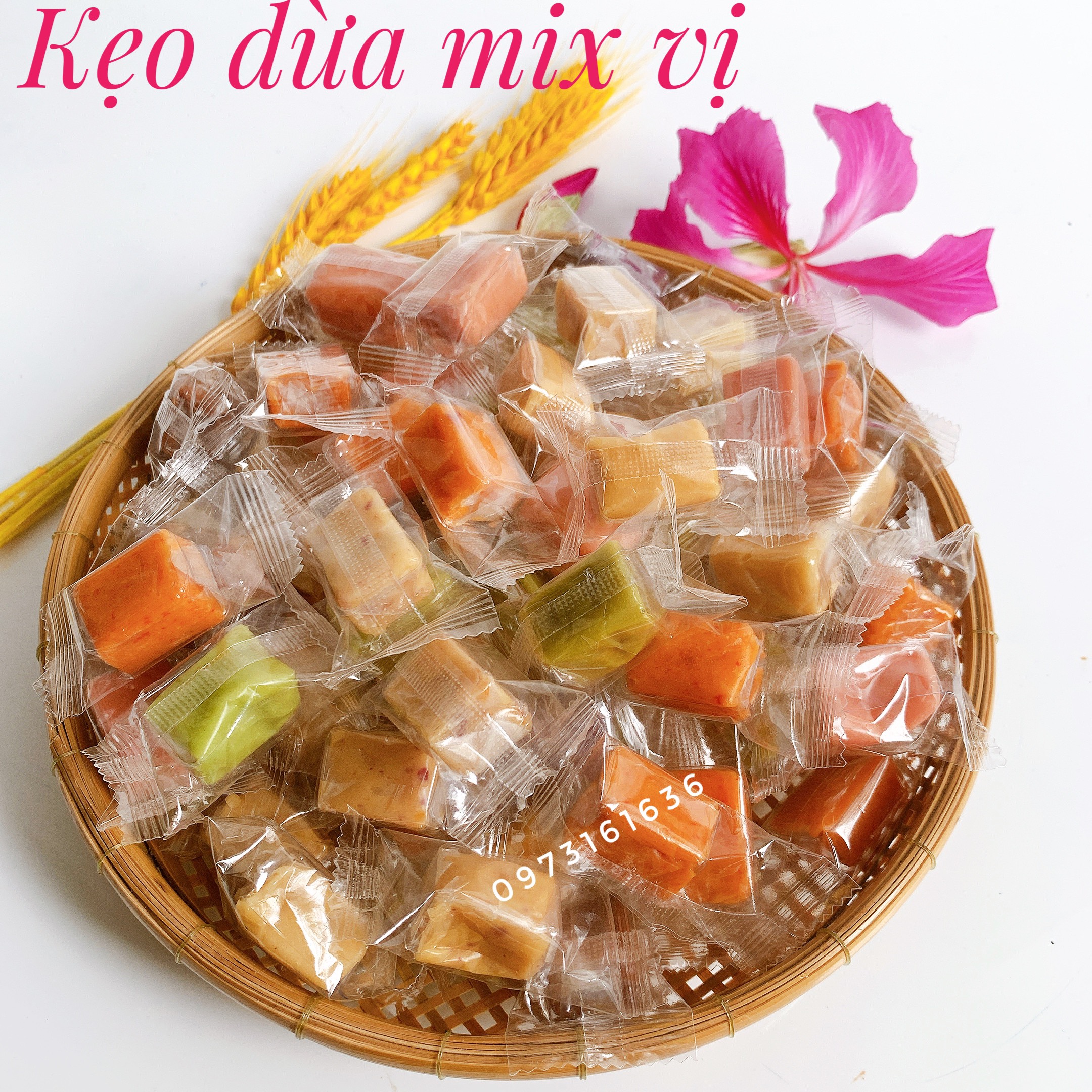 Kẹo dừa thập cẩm mix vị Bến Tre - Đồ ăn vặt