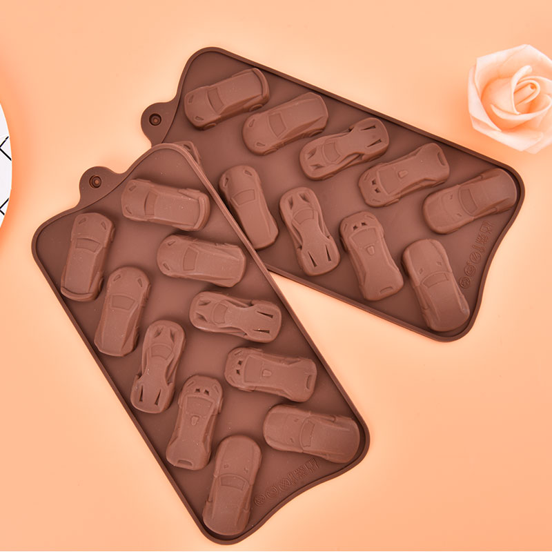 HE🔥 New Chocolate Molds Silicone Cake Mold 10 Cavity Car Shape Wedding Candy Baking