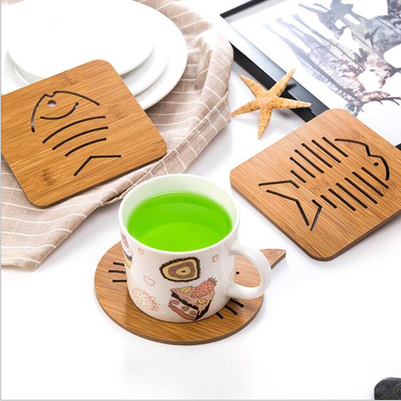 Miếng Gỗ Lót Ly Thú Vị - Phụ Kiện Bàn Ăn
