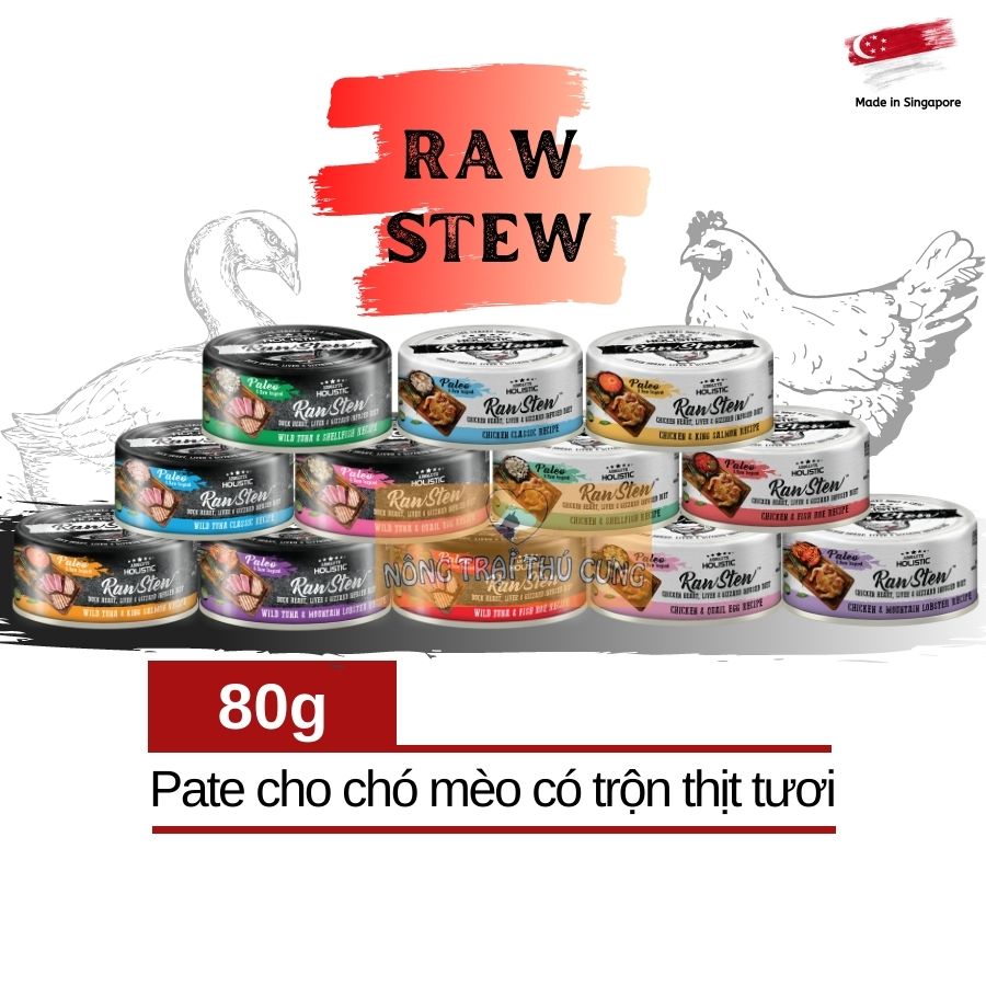 Pate Absolute Holistic Raw Stew 80g (Mix Thịt Tươi) Cho Chó Mèo - [Nông Trại Thú Cưng]