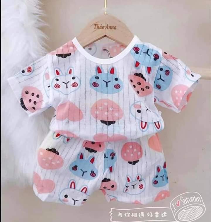 HCM - Combo 5 bộ cotton giấy cho bé trai bé gái