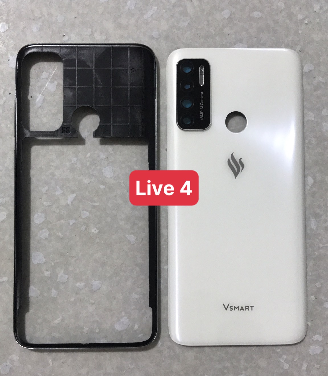 Lưng viền máy vsmart Live 4 ( có kính camera và phím)