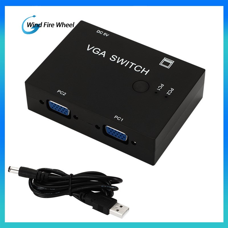 2 port vga video switch box selector 2 in 1 out for lcd pc video converter