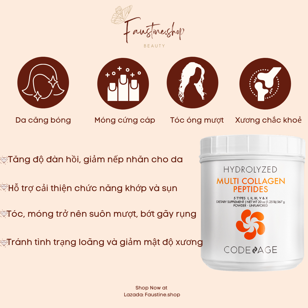 [CHÍNH HÃNG] Multi Collagen PEPTIDES giúp trẻ hóa làn da của Codeage