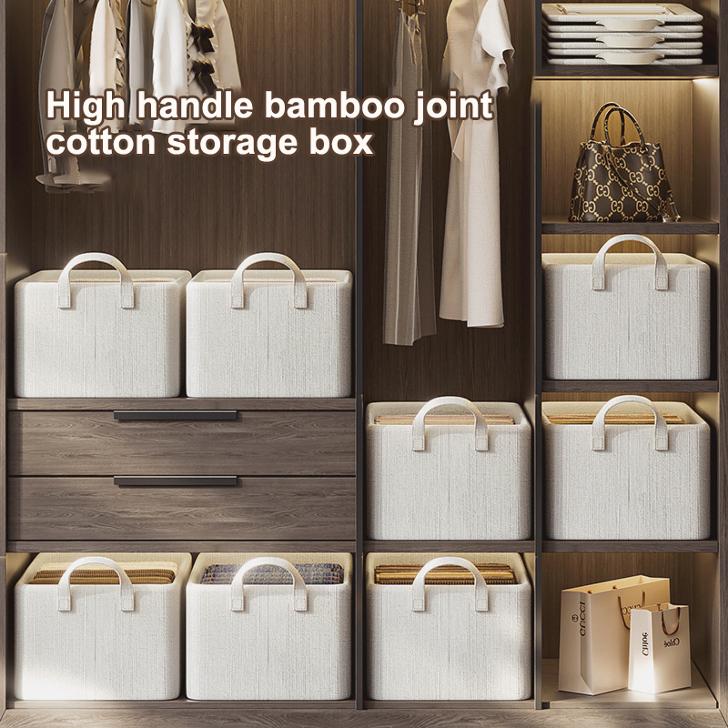 JJT [Miễn Phí Vận Chuyển]Có Thể Gập Lại Lưu Trữ Giỏ Lưu Trữ Có Thể Giặt Lưu Trữ Hộp dung tích lớn Tay cầm đôi Lưu Trữ Hộp Quần Áo hộp lưu trữ hoàn thiện