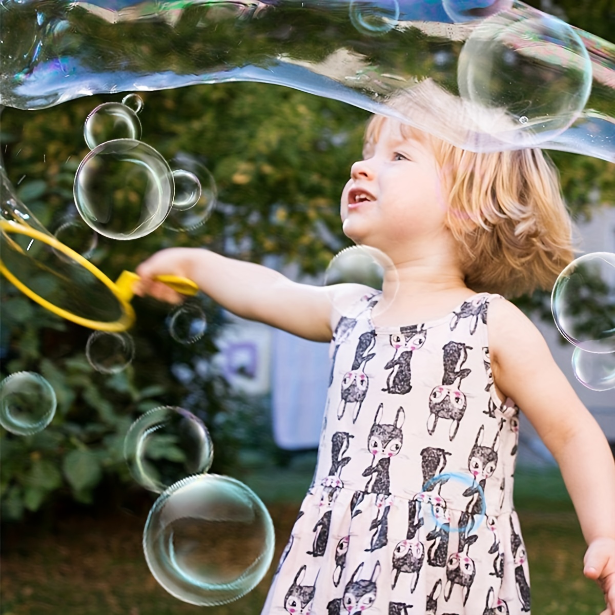 【Hottest Trends】Children Big Bubbles Wand Kit Kids Toys Fancy Bubble Circle Props Parent-child Interaction Props Outdoor Playtime Birthday Party. 