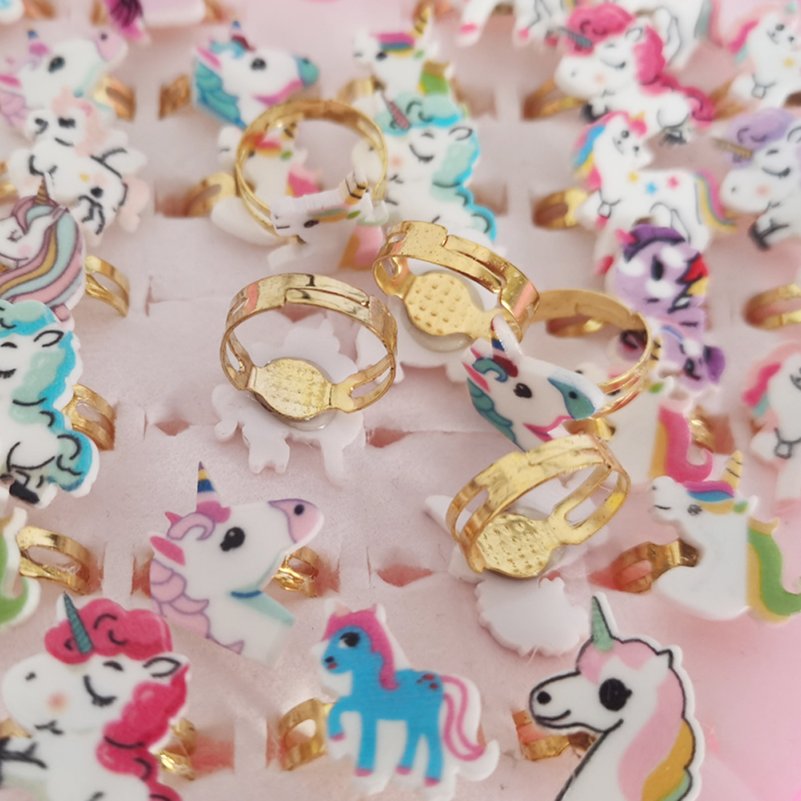 10pcs/Lot%20Children%20Cute%20Unicorn%20Horse%20Rings%20Mix%20Style%20Adjustable%20Finger%20Rings%20Kid%20Baby%20Girl%20Ring%20Jewelry%20Gift%20Wholesale%20-%20Image%202