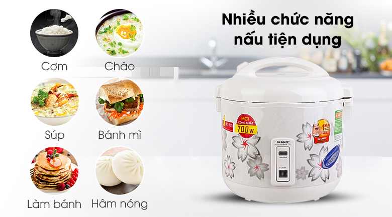 Nồi cơm điện Sharp 1.8 lít KS-N182ETV