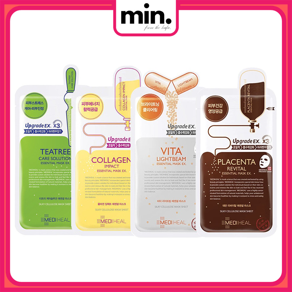Combo 10 Mặt nạ Mediheal Essential Mask Ex 24ml ( Teatree, Placenta, Collagen, Vita Lightbeam)