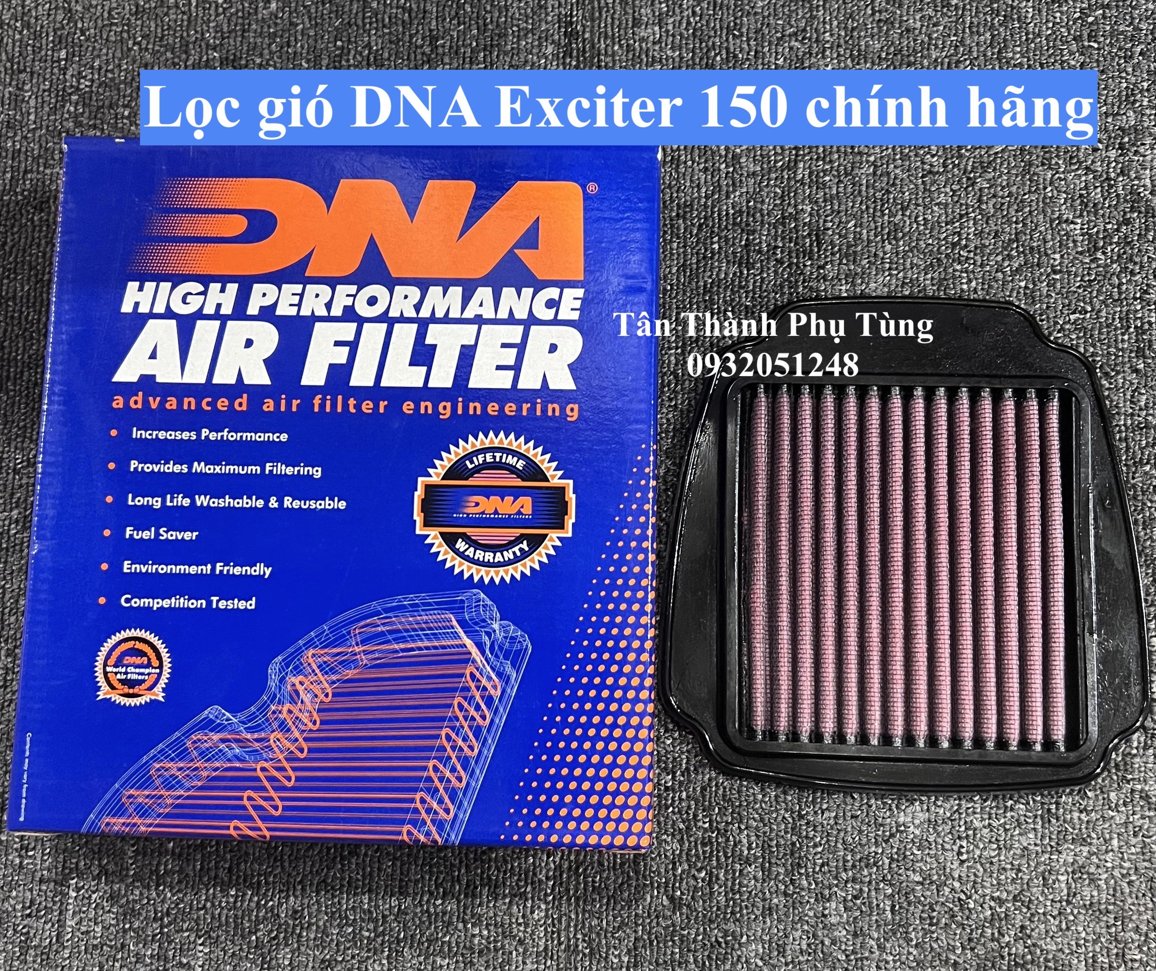 Lọc gió dna exciter 150 chính hãng