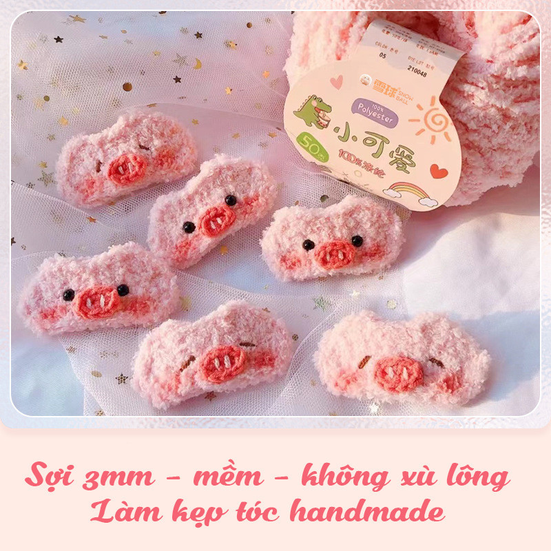 Len bông xù Xiaoke sợi nhỏ 3mm cuộn 50g