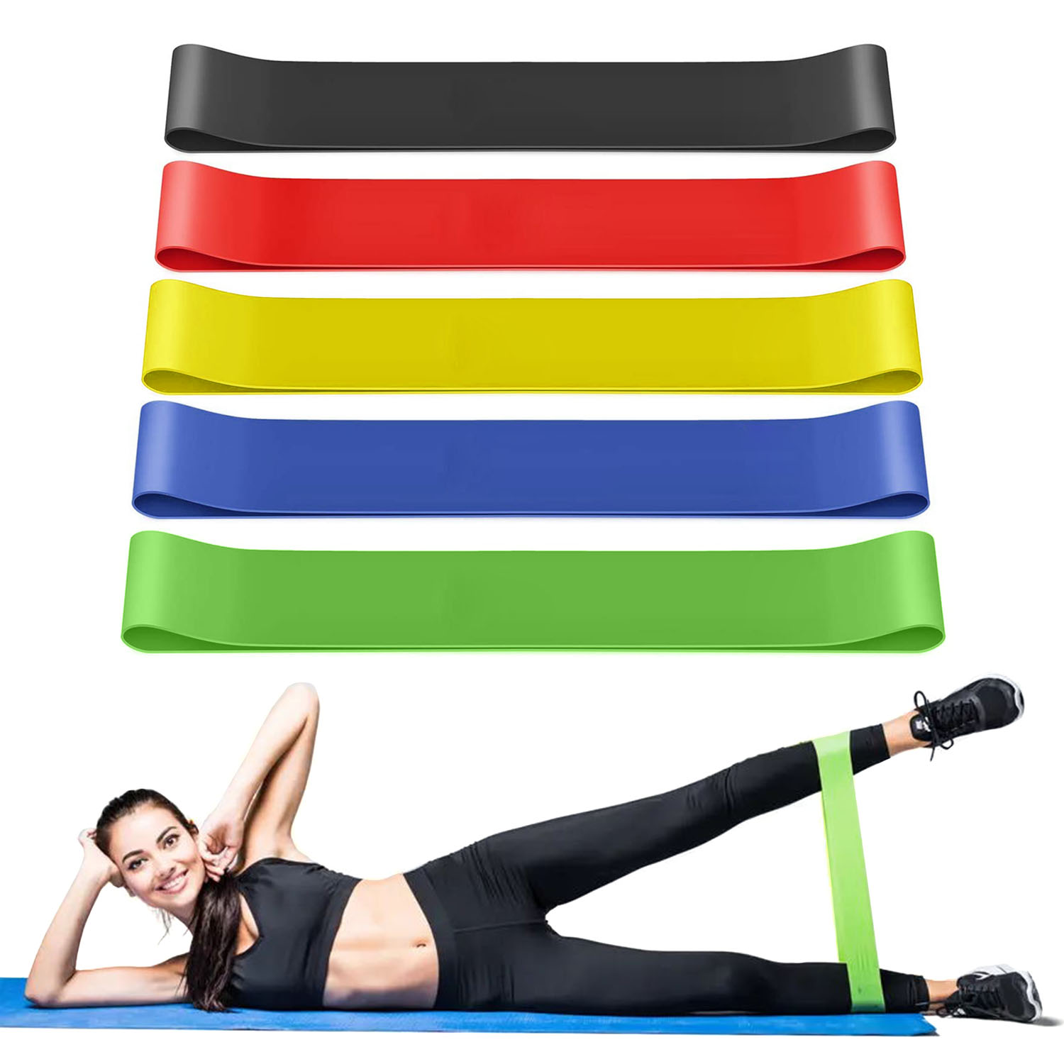 Resistance Bands Exercise Sports Loop Set Fitness Home Gym Yoga Latex
