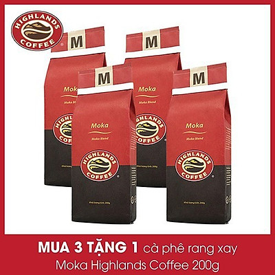 Cà phê rang xay Moka Highlands Coffee 200g