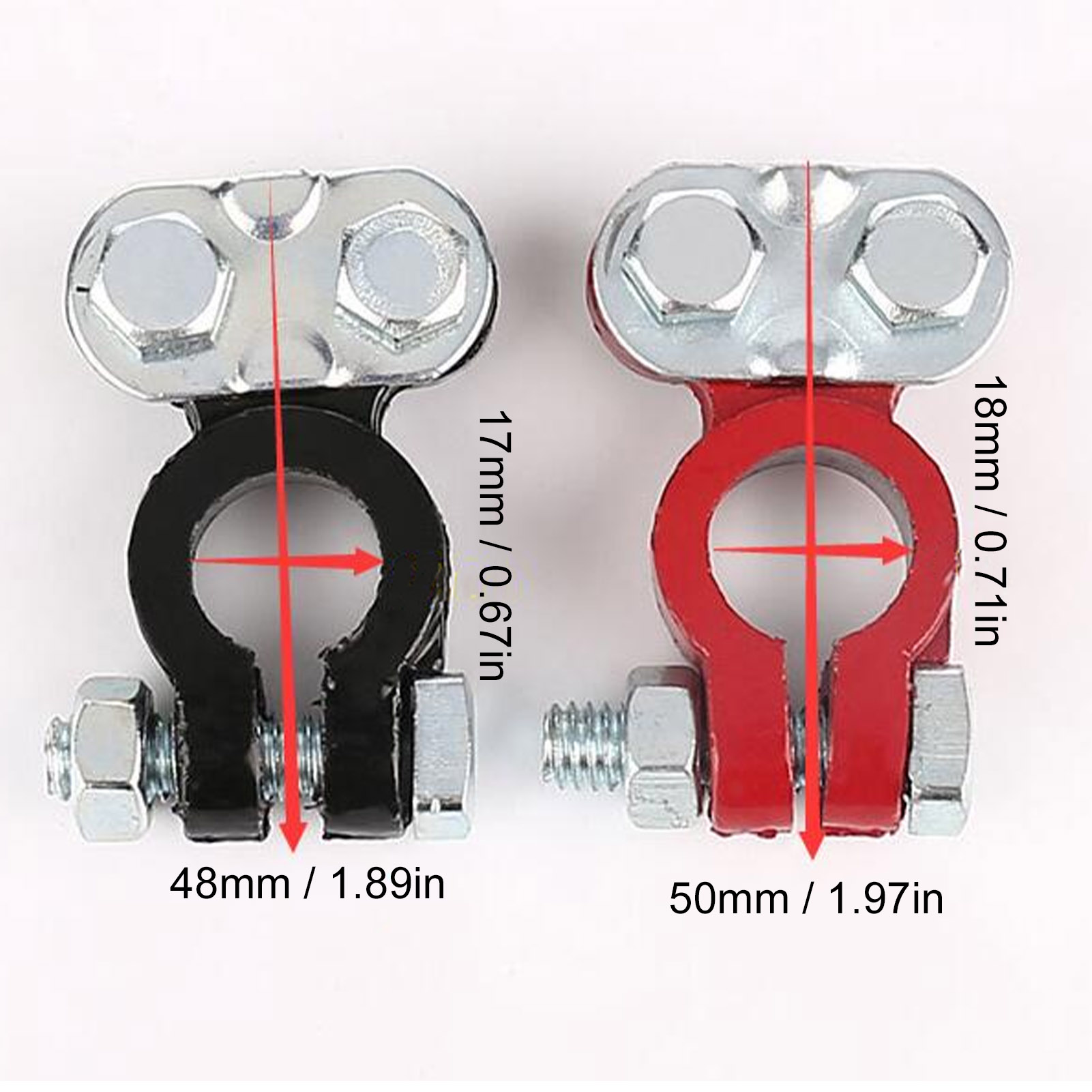 Positive Negative Connector Aluminum Alloy Battery Terminal Universal Accessory for Car Accessory