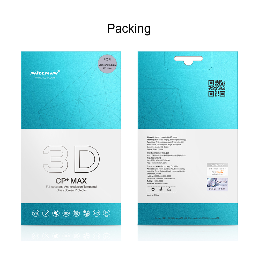 Cường lực Galaxy S22 Ultra Nillkin 3D CP+ Max