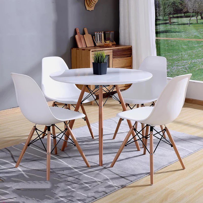 Scandinavian Dining Set Table Size 80*80*75cm With 4 Scandinavian ...