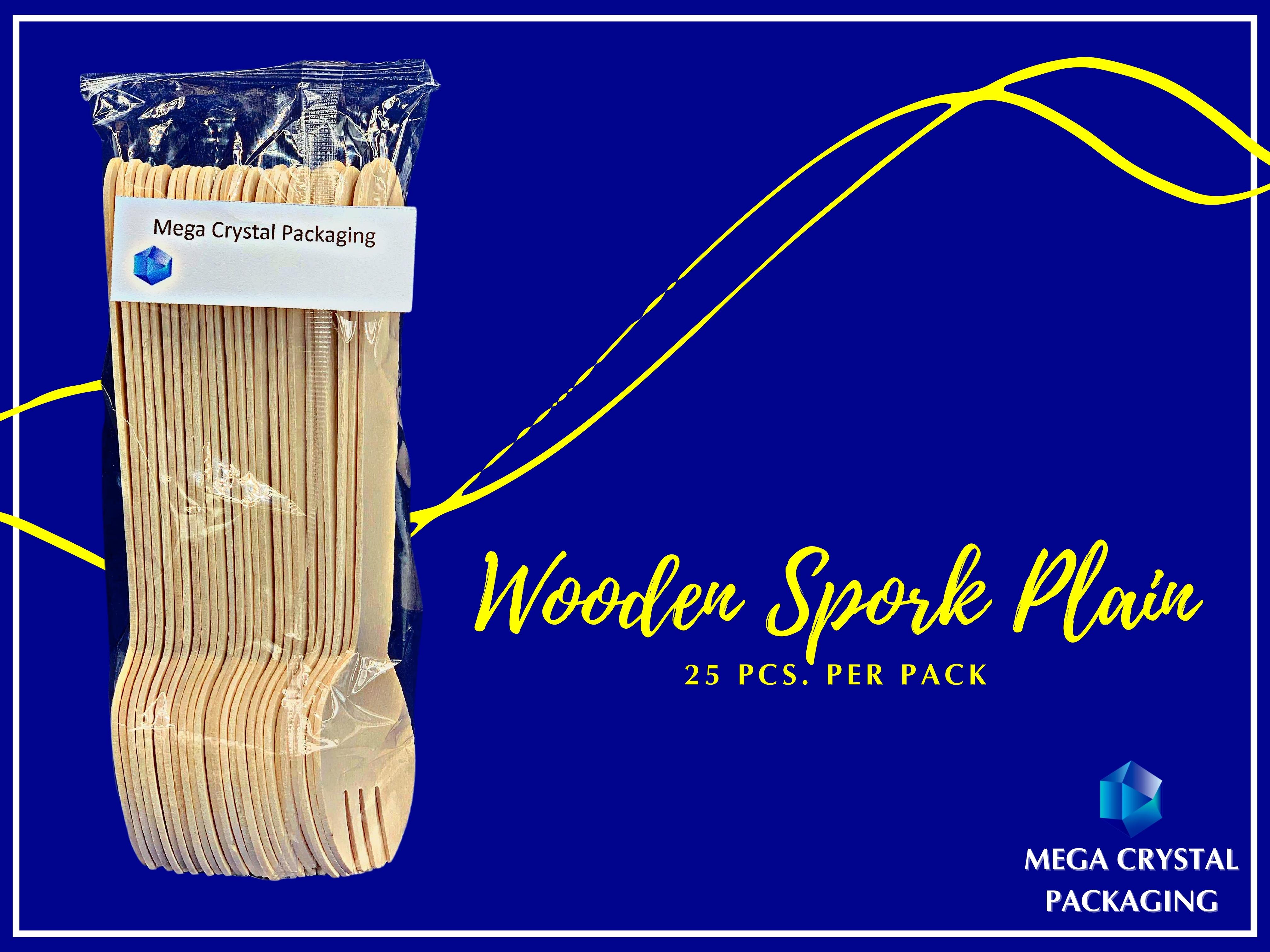 25 Pcs. ] Biodegradable Wooden Spoon / Fork / Spork / Knife PLAIN