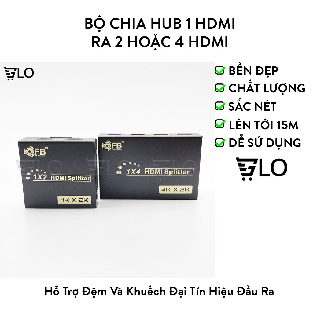 Bộ chia hub 1 hdmi ra 2 hoặc 4 hdmi gloshop