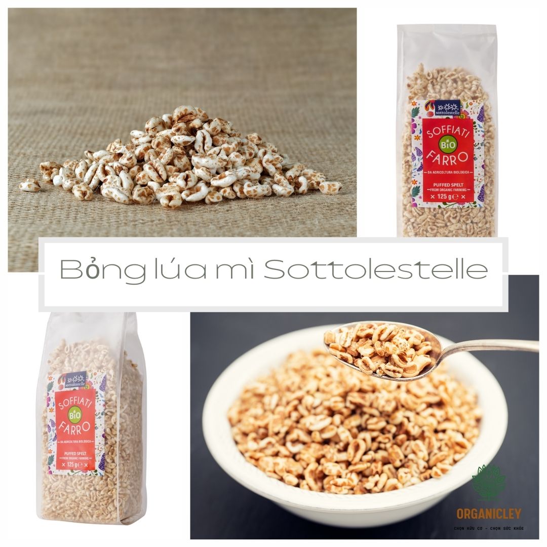 Bỏng lúa mì hữu cơ Sottolestelle Organic Puffed Spelt - Organicley