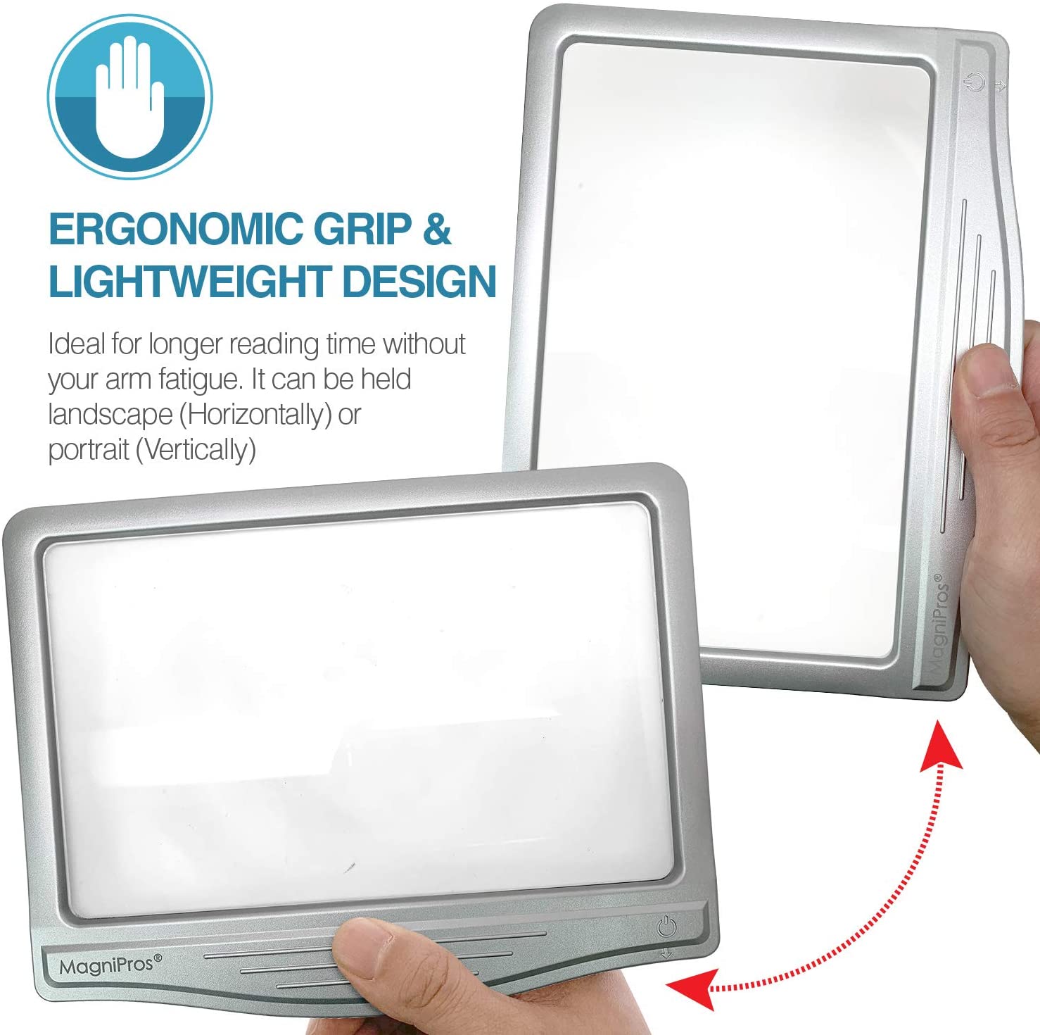 Kính lúp đọc sách cỡ lớn Anti- Glare Led Magnipros 1815( có đèn led) (Hãng MagniPros- Mỹ)